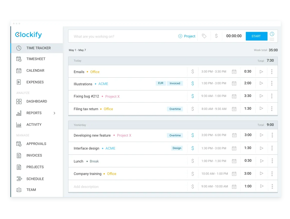 Image from Clockify 