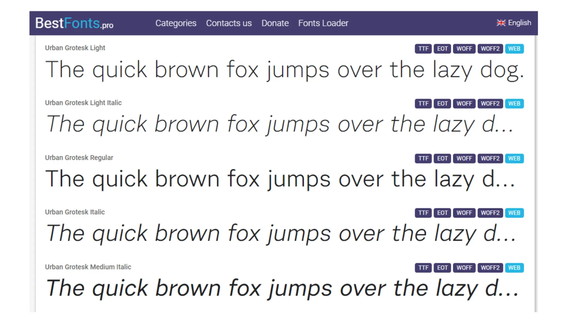 Image of Urban Grotesk Font