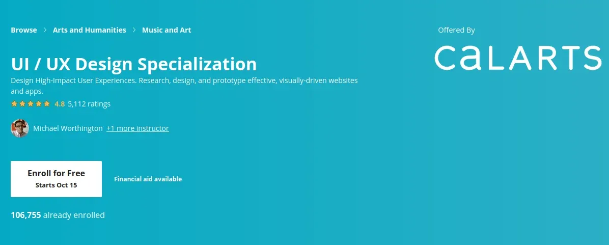 UX/UI Design Specialization (Coursera)