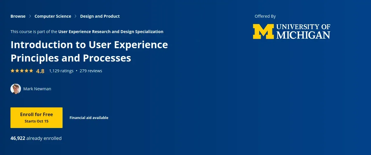 Introduction to UX Principles and Processes (Coursera)