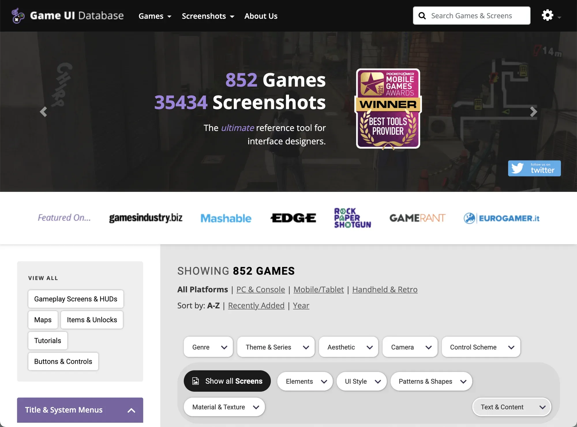 Game UI Database
