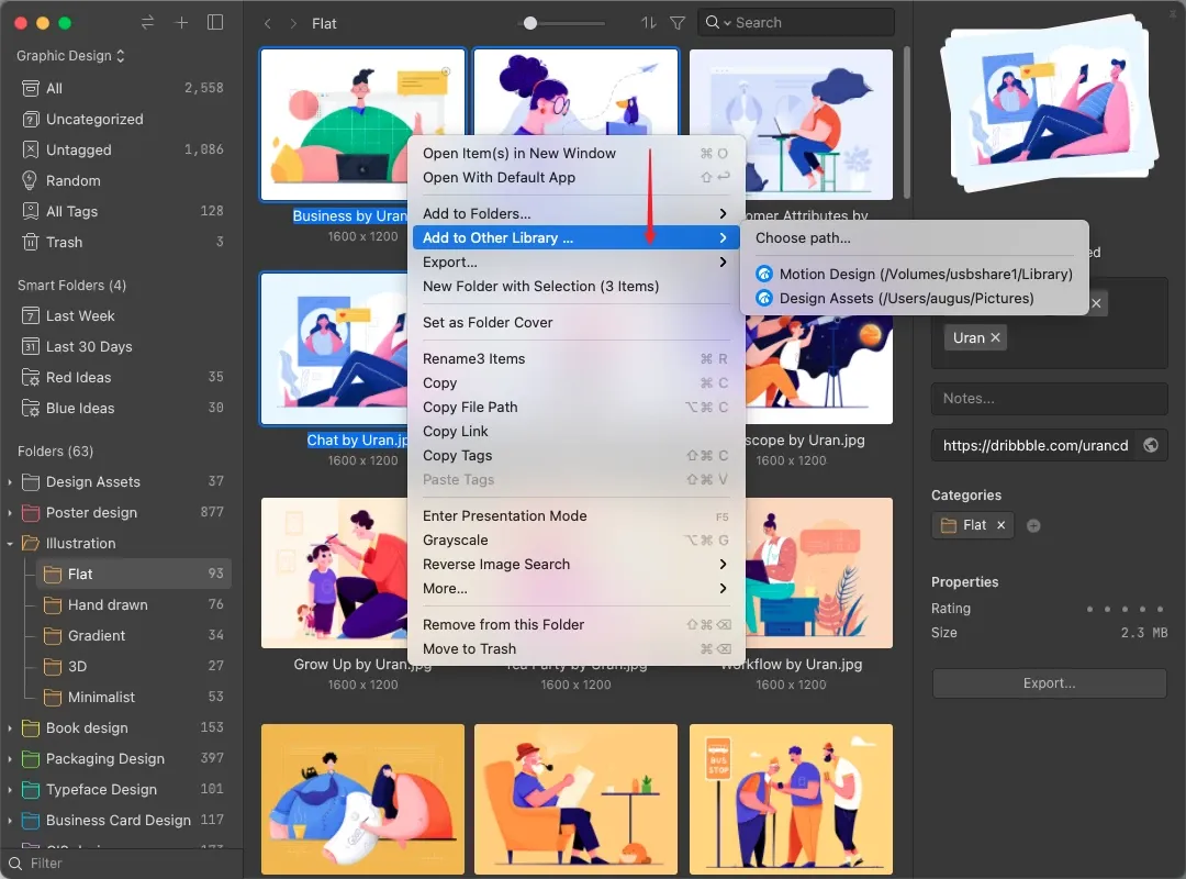 Image from add to other library