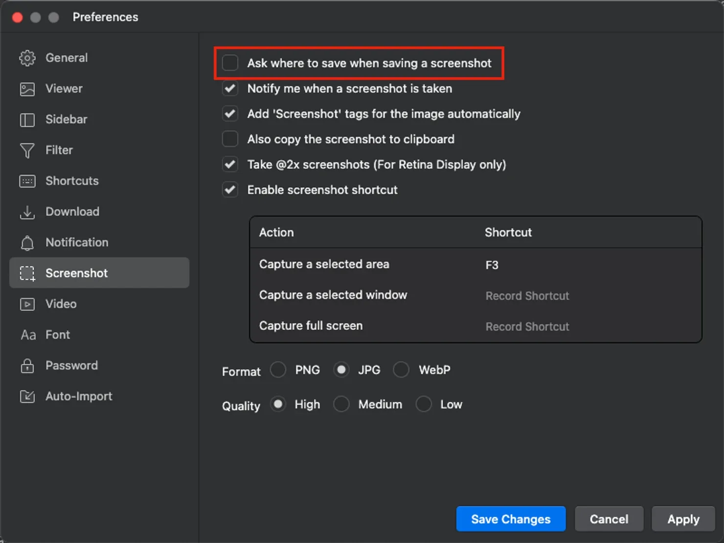Image from where to save screenshot