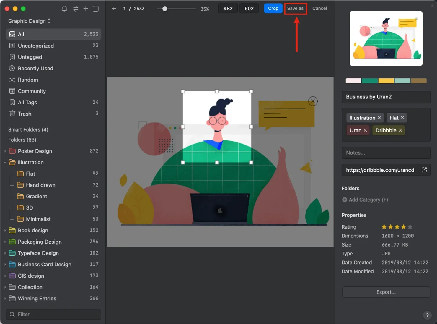 Image from save new cropping file