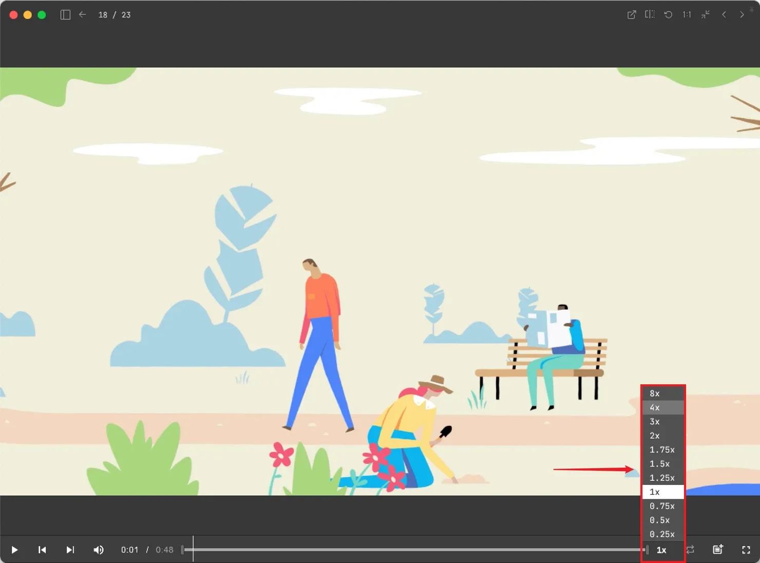 Image from playing speed