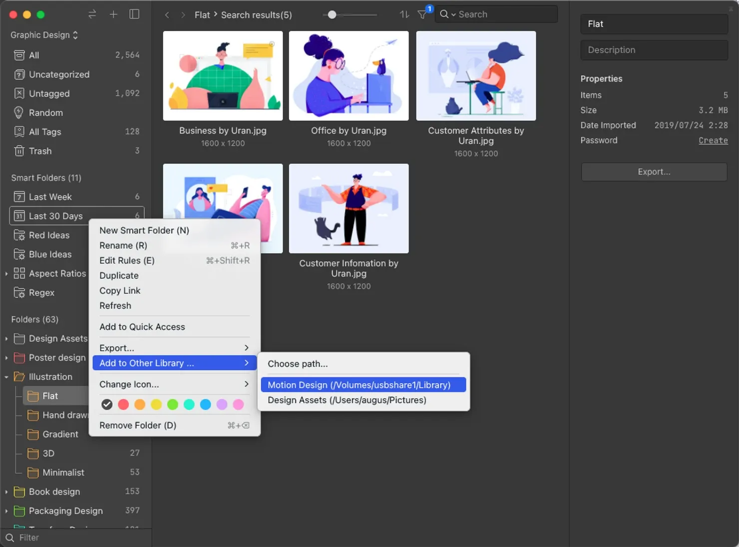 Image from copy smart folder