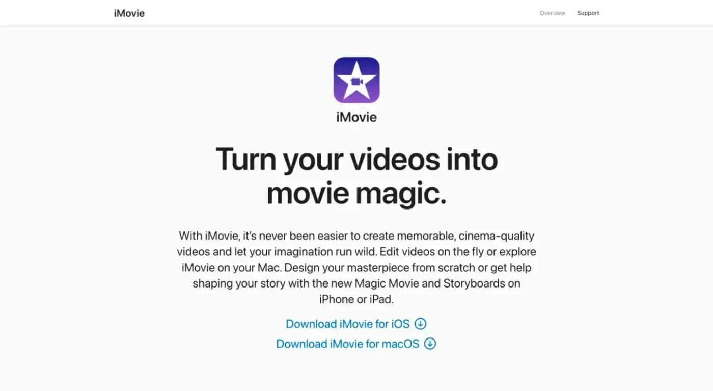 画像クレジット：iMovie