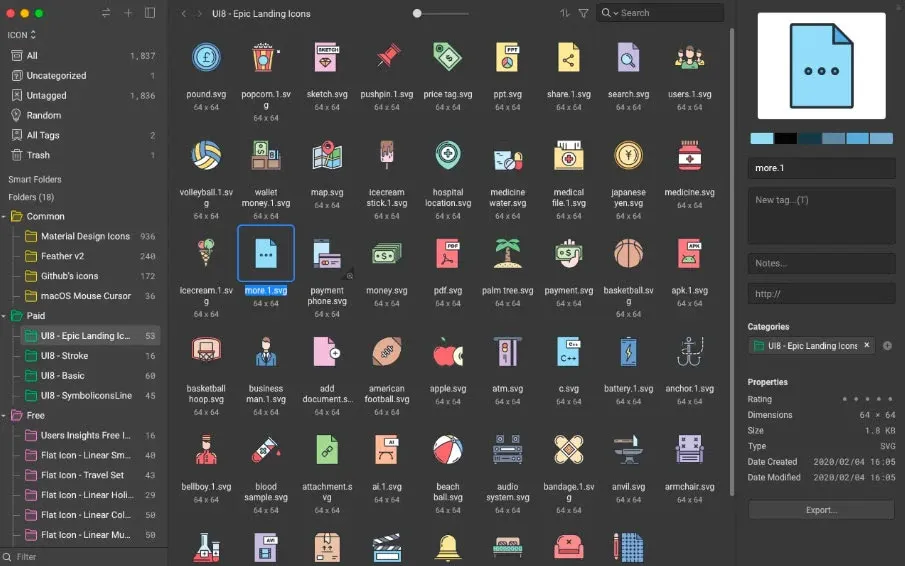 Capture of icons management with Eagle.
