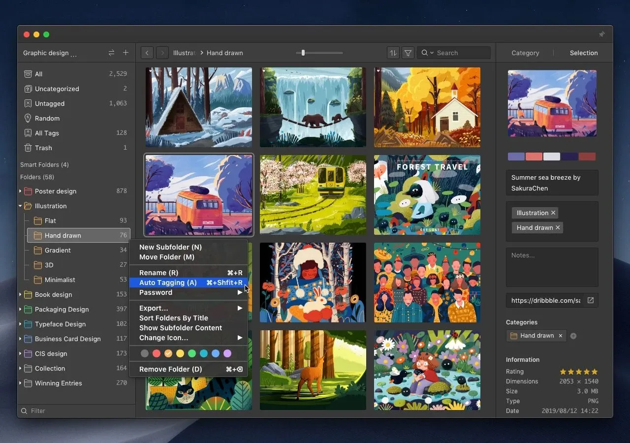 图像来源： Eagle — Using Eagle's Auto Tagging to enhance your work efficiency!