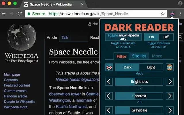 画像クレジット：Dark Reader