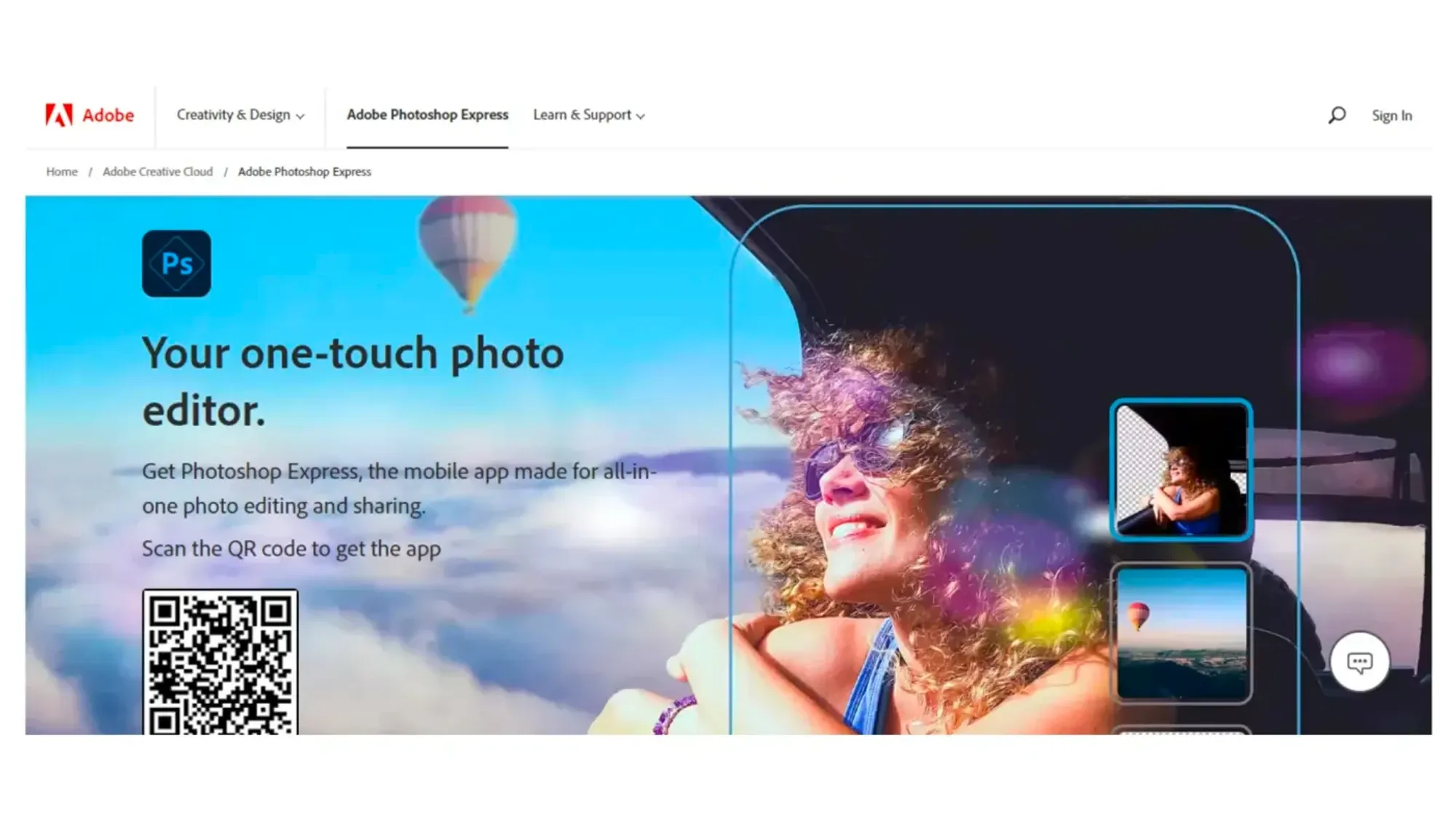 圖片來源：Adobe Photoshop Express Editor 
