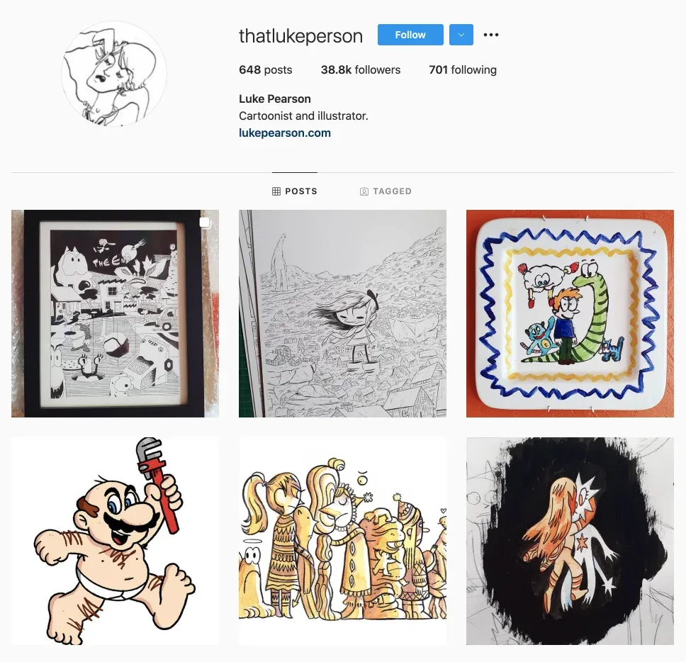 Luke Pearson's Instagram