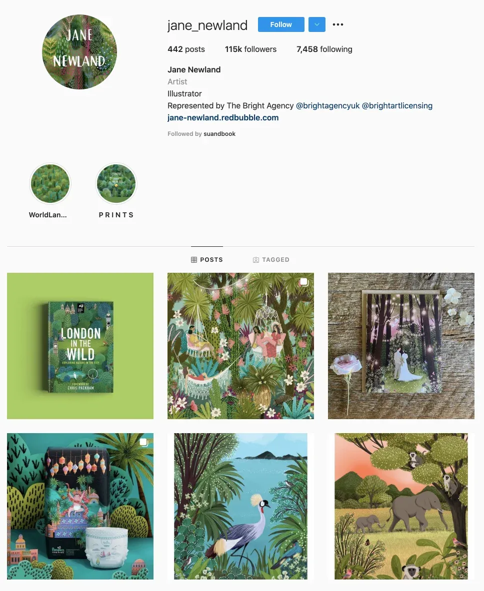Jane Newland's Instagram