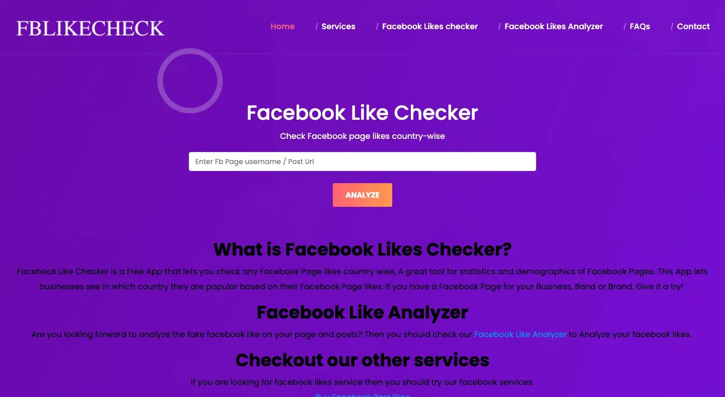 Fanpage Like Checker